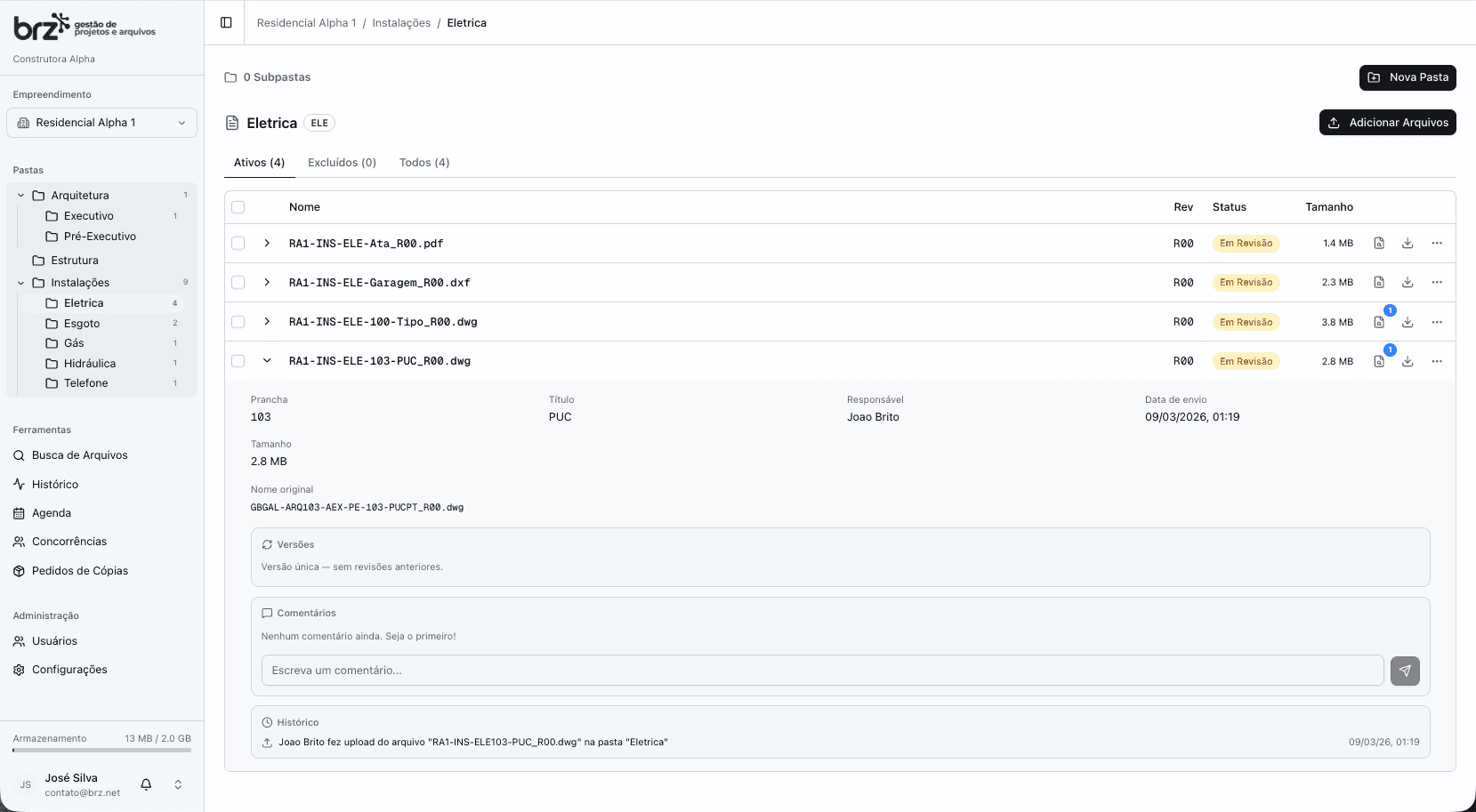 BRZ — Lista de arquivos do projeto
